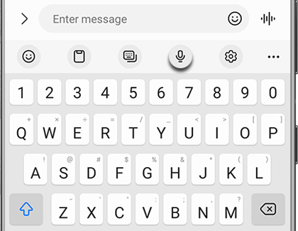 Voice input highlighted on the Samsung keyboard