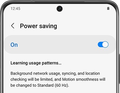 Power saving mode switched on 