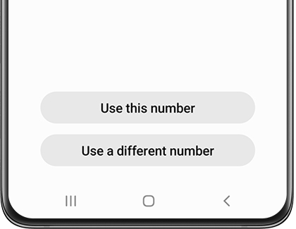 Use this number and Use a different number buttons in the Samsung Health app