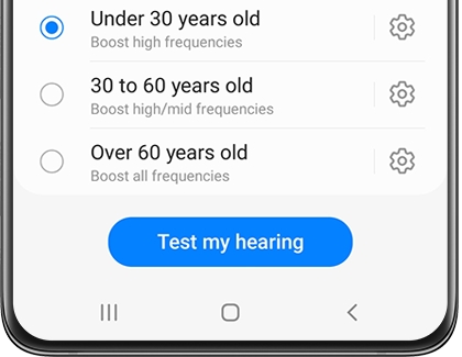 Adapt Sound settings with Under 30 years old chosen