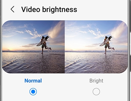 Normal chosen under Video brightness