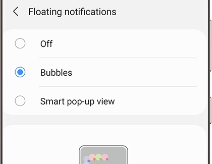 Floating notifications screen on Galaxy phone