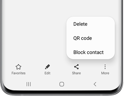 A list of contact options with Block contact