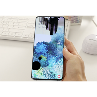 Cracked or bleeding screen on Galaxy phone or tablet
