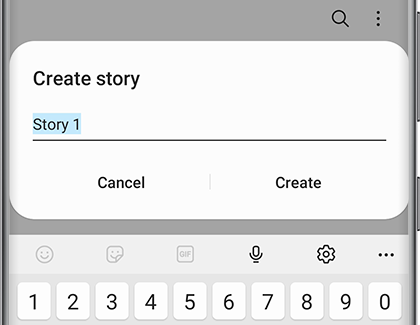 Create story option in Gallery