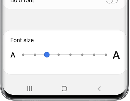 Font size and Font style settings