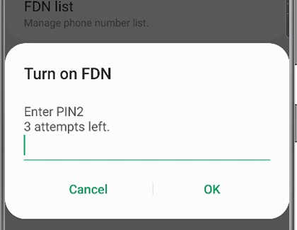 Turn on FDN menu displayed on S20