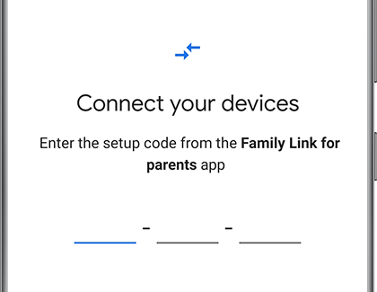 Screen asking user to input the parental control setup code