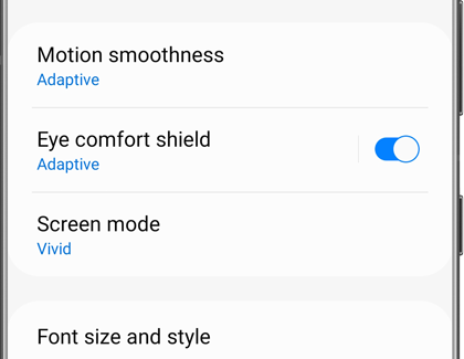 Eye comfort shield enabled on Galaxy S21 Ultra