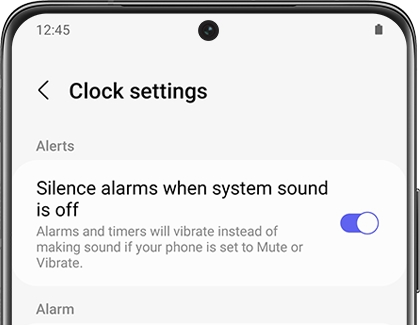 Silence alarms when system sound is off switched on