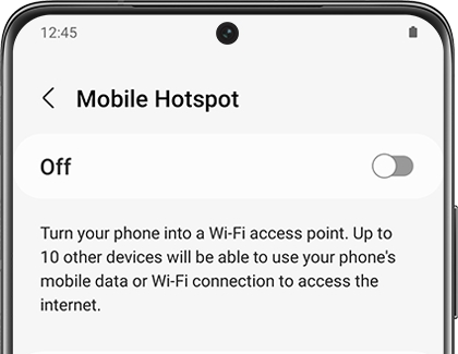 Mobile Hotspot switched off with a Galaxy phone