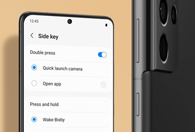 A list of Side key options on a Galaxy phone