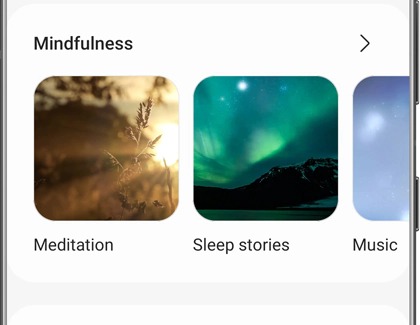 Mindfulness section on Fitness tab of Samsung Health app