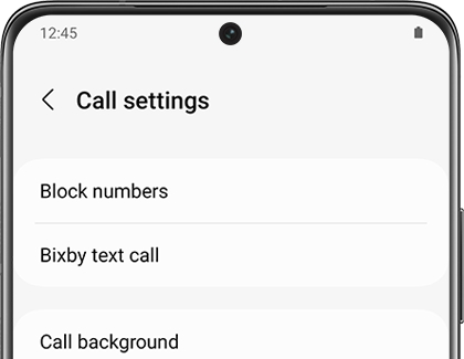 List of options under Call settings