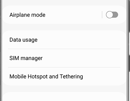 A list of other Connections settings on a Galaxy phone