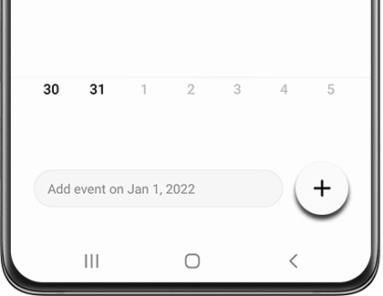 Add icon highlighted in the Calendar app