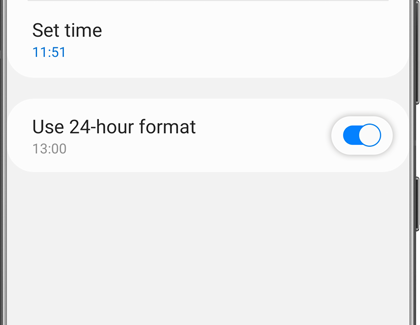 Use 24-hour format toggle ON button highlighted