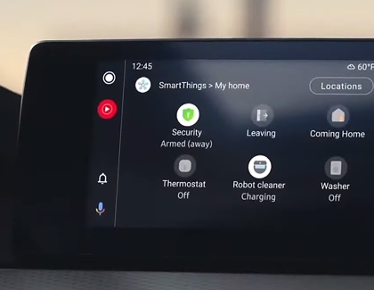 Car dashboard running SmartThings app