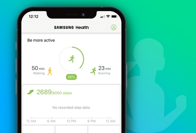 iPhone 12 using Samsung Health app