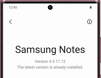 Samsung Notes version information