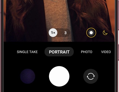 Portrait option on Camera app with Night shot icon shown