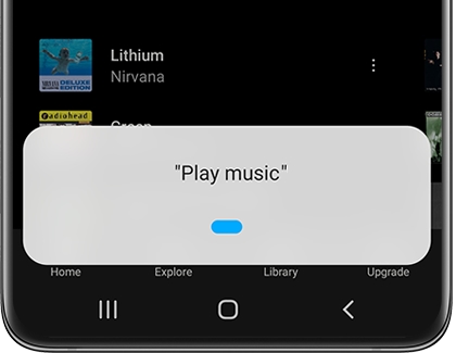 Play music displayed on a Galaxy phone