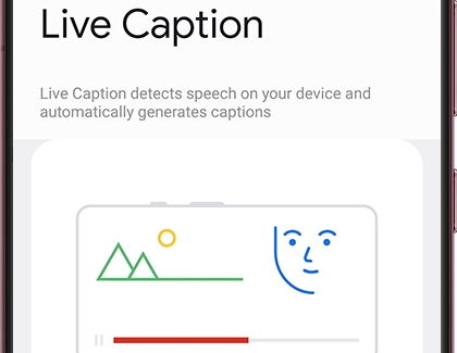 Description and image for Live Caption on a Galaxy phone