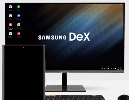 Samsung DeX connected to a monitor while turned off Samsung S22 Ultra