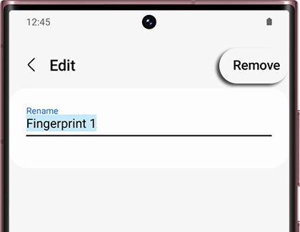 Remove highlighted next to Fingerprint on a Galaxy phone
