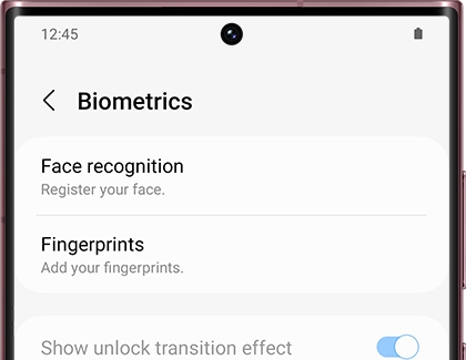 Face recognition listed under Biometrics