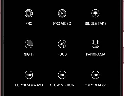 Additional Camera modes in the Camera app