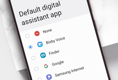 Default digital assistant app screen on Galaxy S22 Ultra