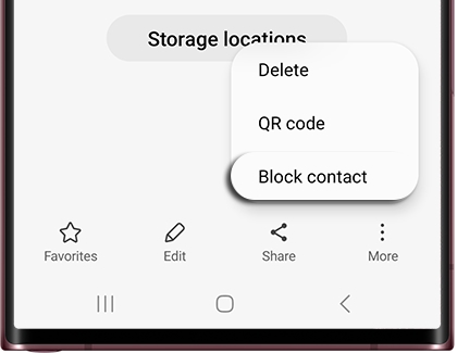Block contact highlighted on a Galaxy phone