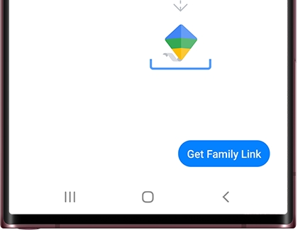 "Get Family Link" displayed on a Galaxy phone