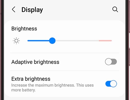 Display brightness slider.