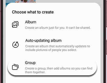 Group highlighted on a Galaxy phone