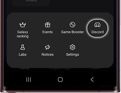 Discord icon highlighted in the Game Launcher menu