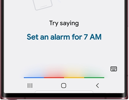Google assistant listening for a command and suggesting voice commands