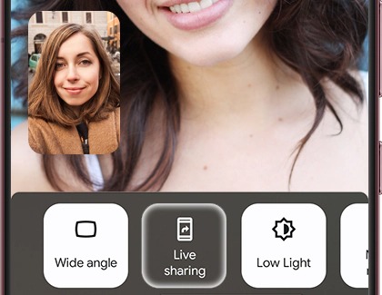 Live sharing highlighted on a Galaxy phone