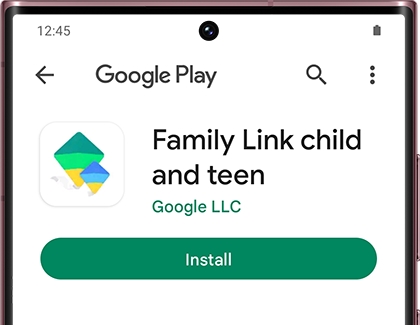 Install button under Family Link child and teen in Google Play