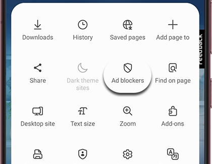 Ad blockers highlighted on a Galaxy phone