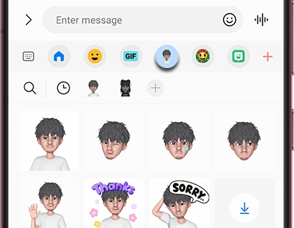 Messages app displaying AR Emoji icon highlighted