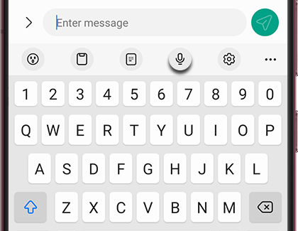 Samsung Keyboard with Voice input icon highlighted