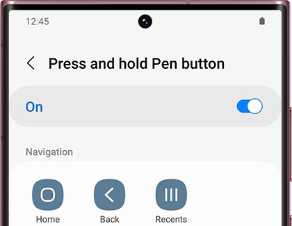 Hold down Pen button settings
