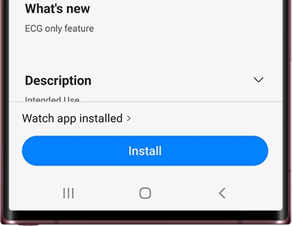 Install button displayed on a Galaxy phone