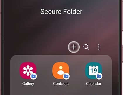 Add icon highlighted in Secure Folder