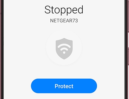 Protect button displayed below wireless network