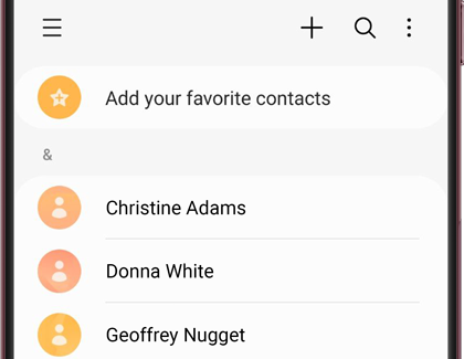 Add your favorite contacts menu
