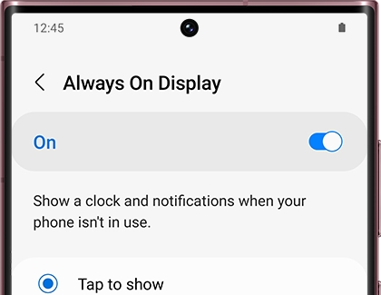 Always On Display turned On with a Galaxy phone