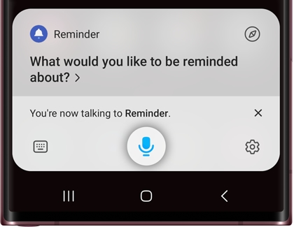 A reminder with Save highlighted in the Bixby Reminder app
